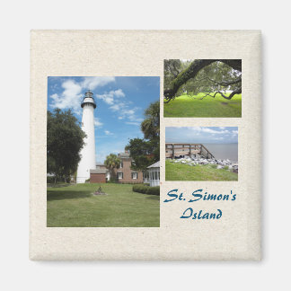 Imán Tres fotos de la plantilla de la isla de St Simons