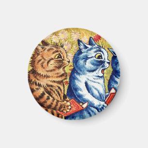 Imán Tres gatos cantando por Louis Wain