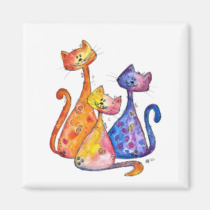 Imán Tres gatos caprichosos