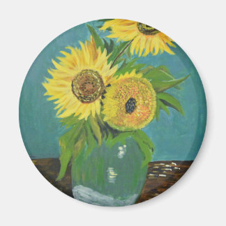 Imán Tres girasoles en una caja, van Gogh