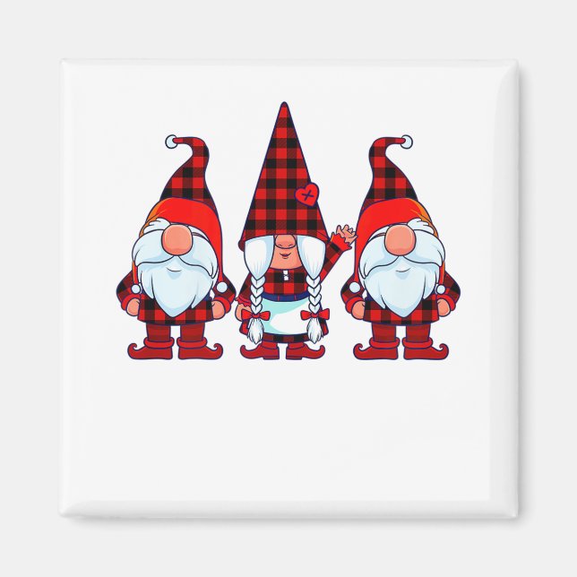 Imán Tres gnomos en Navidades de escúfalo rotos ganan N (Frente)