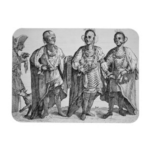 Imán Tres jefes cherokees americanos, 1762 (grabado)