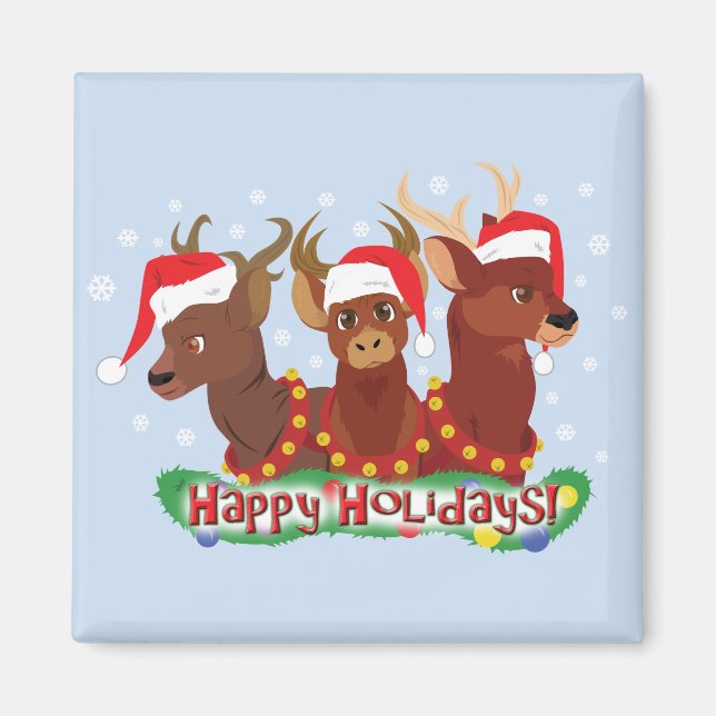 Imán Tres Navidades Deer (Frente)
