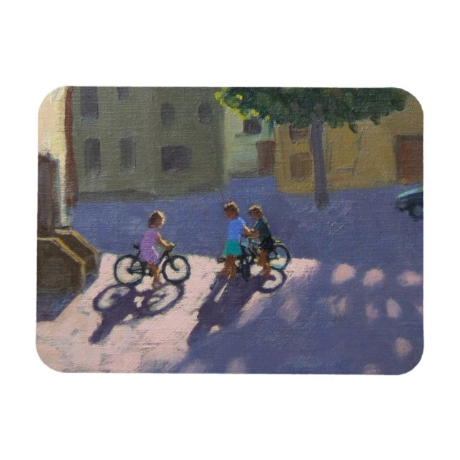 Imán Tres niños con bicicletas España (Horizontal)