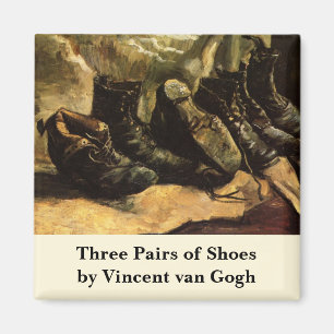 Imán Tres pares de zapatos de Vincent van Gogh