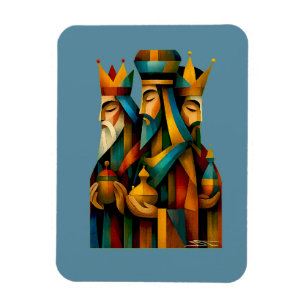 Imán Tres Reyes Magos Arte Abstracto de la Natividad