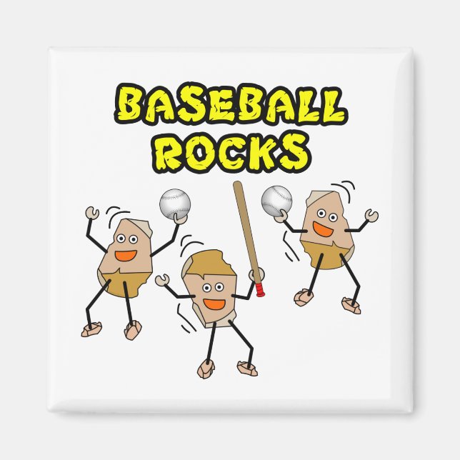 Imán Tres rocas de béisbol (Frente)