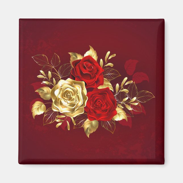 Imán Tres Rosas Joyas (Frente)