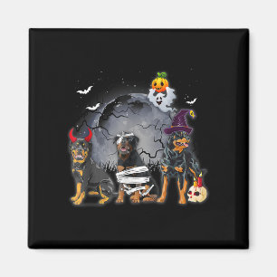 Imán Tres Rottweilers Satan Witch Mummy Halloween Costo