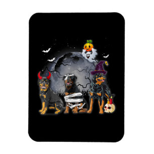 Imán Tres Rottweilers Satan Witch Mummy Halloween Costo