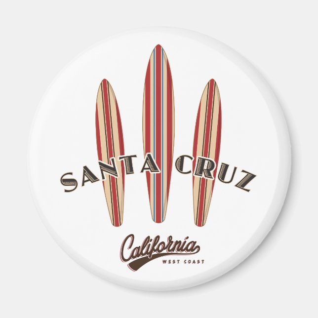 Imán Tres tablas de surf de Santa Cruz (Frente)