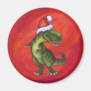 Imán TRex Dino en Santa Hat en Red