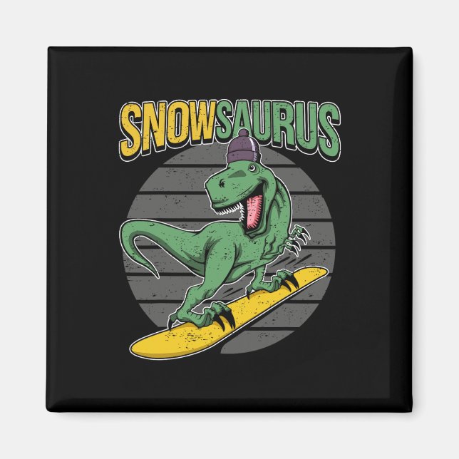 Imán Trex Snowboard Dinosaur Snowboard (Frente)