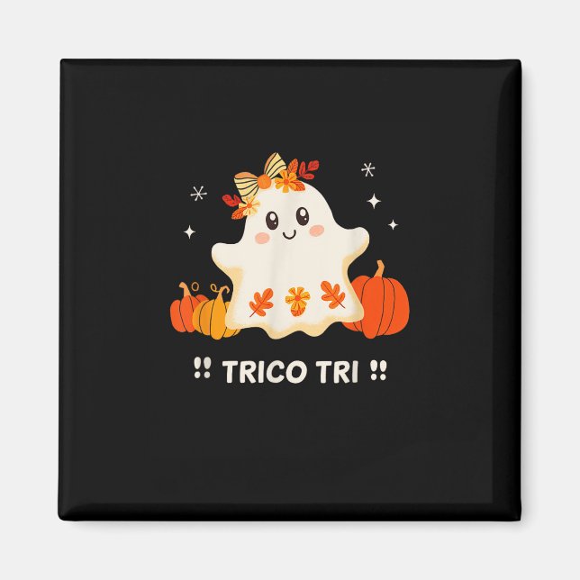 Imán Tri Cute Halloween Spookan Fantasma Mexicano Españ (Frente)