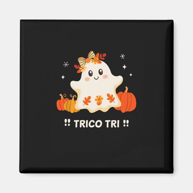 Imán Tri Dulce Fantasma Mexicano Espeluznante de Hallow (Frente)