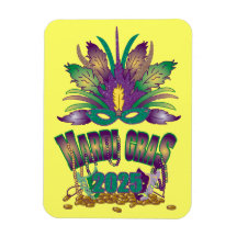 Imán Tri-Feather Mardi Gras 2025