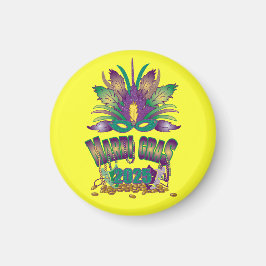 Imán Tri-Feather Mardi Gras 2025 Magnet