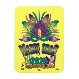 Imán Tri-Feather Mardi Gras 2025 Magnet