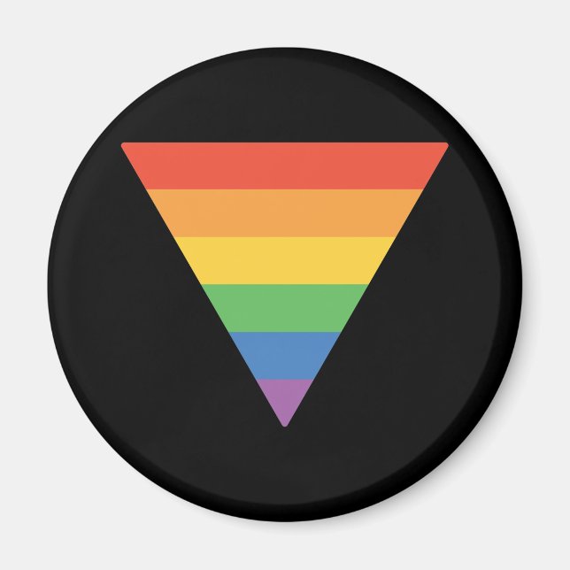 Imán Triángulo arcoiris del orgullo gay (Frente)