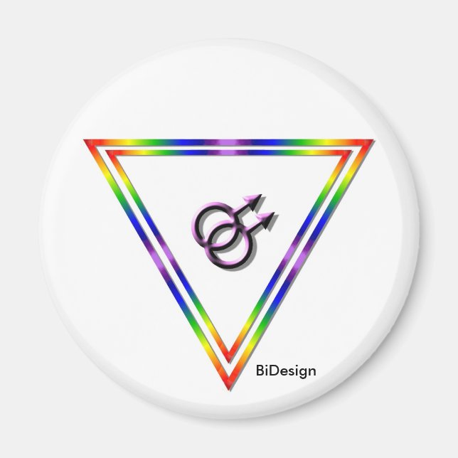 Imán Triángulo del Arcoiris masculino/masculino (Frente)