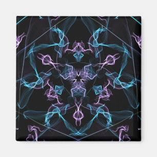 Imán Triángulo morado y azul Mandala