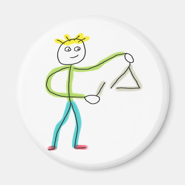 Imán Triángulo tocando Stickman (Frente)