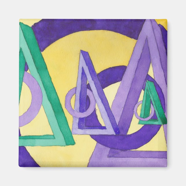 Imán Triángulos abstractos (Frente)