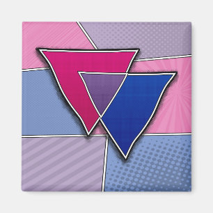 Imán Triángulos de orgullo bisexual de semitono con ban