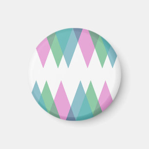 Imán Triángulos rosas y verdes