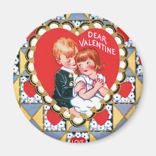 Imán Triángulos y corazones de la tarjeta del día de