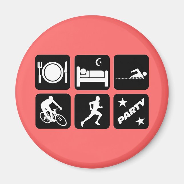 Imán Triatlón divertida (Frente)