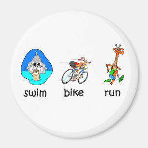 Imán Triatlón divertida