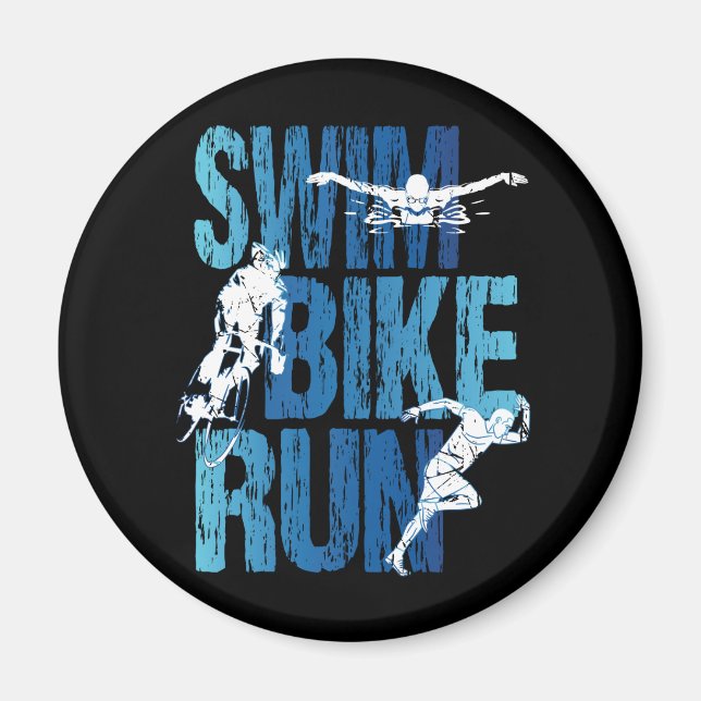 Imán Triatlón - Huida en bicicleta de natación (Frente)