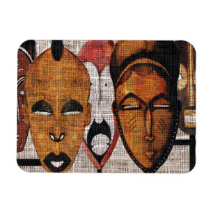 Imán tribal de la foto de la cara multi