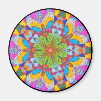 Imán Tribal Fractal Mandala Star Flower Magnet