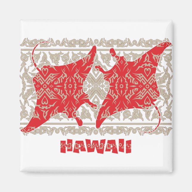 Imán Tribal-Manta-Ray-Red (Frente)