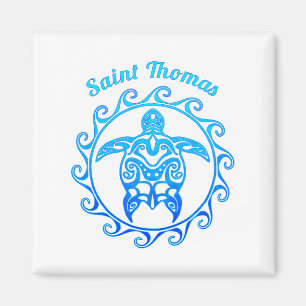 Imán Tribal Santo Tomás la tortuga del azul de océano