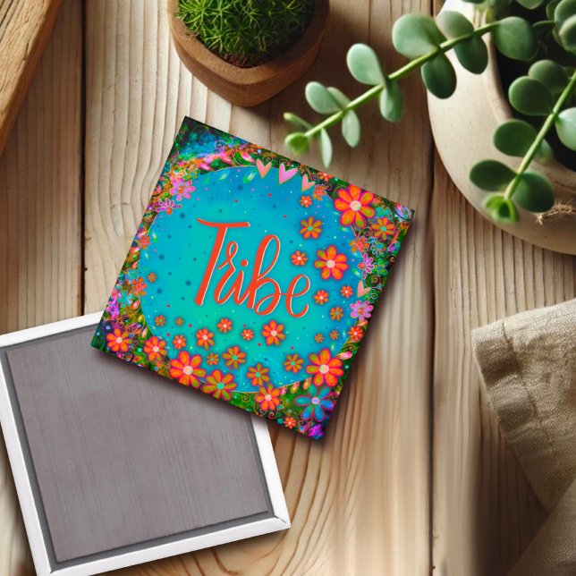 Imán Tribe Fun Floral Amigos Inespirivitalidad Magnet (Subido por el creador)