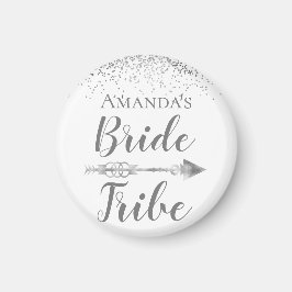 Imán Tribu de novias de boho de plata personalizada