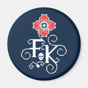 Imán Tributo floral de Frida Kahlo el