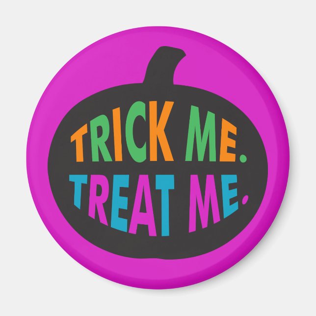Imán Trick me trata, Halloween multicolor (Frente)