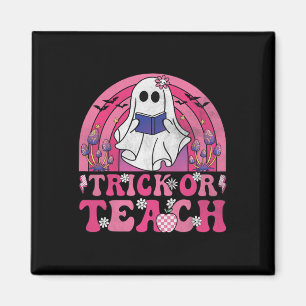 Imán Trick O Teach Groovy Halloween Retro Boo Ghost Te