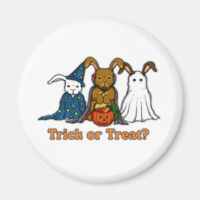 Imán Trick o tratamiento de conejos de Halloween (Frente)