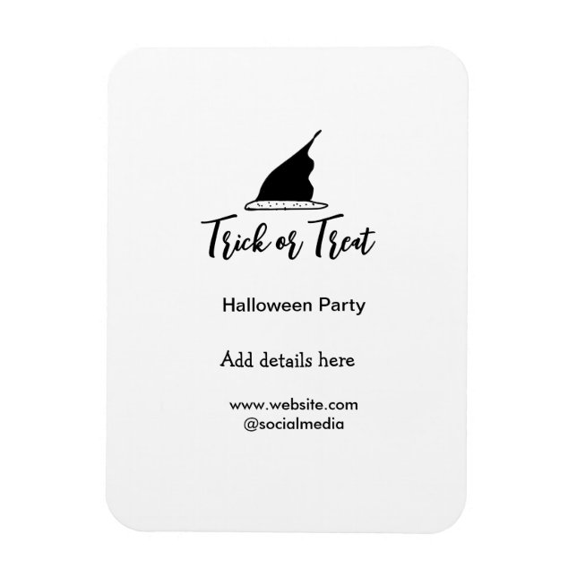 Imán Trick o tratar la fiesta de Halloween gorra negro  (Vertical)
