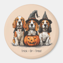 Imán Trick O Treat Halloween Beagle Dogs