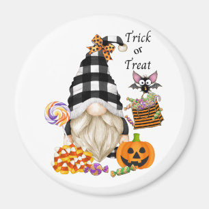 Imán Trick or Treth Halloween Gnome