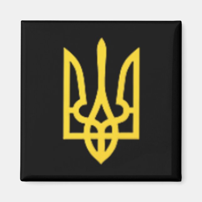 Imán Tridente de Ucrania - Símbolo ucraniano Tryzub (Frente)