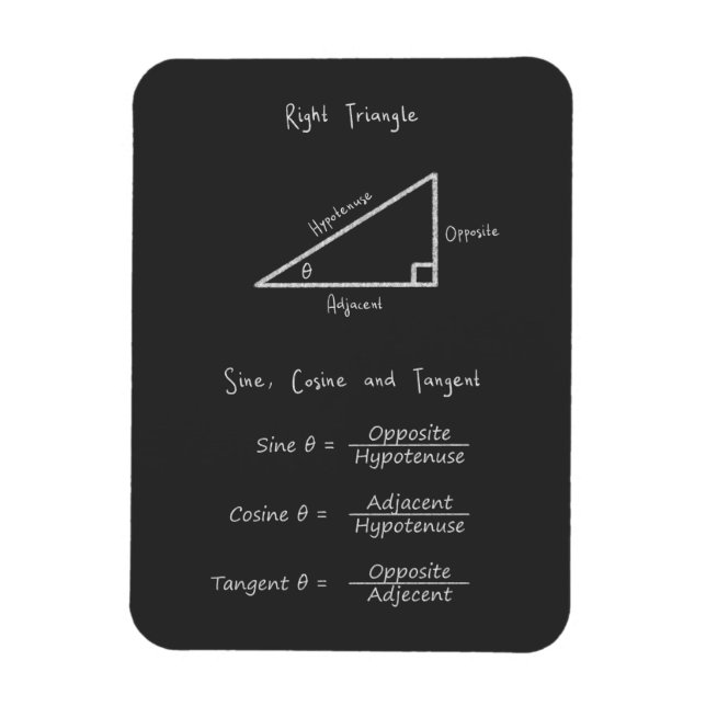 Imán Trigonometría triangular derecha sine coseno tange (Vertical)