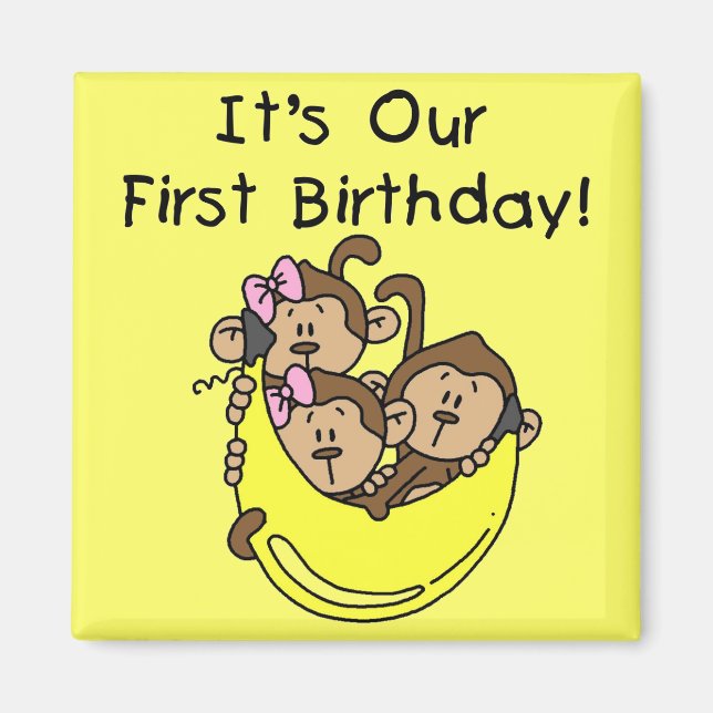 Imán Trillizos 1 - Dos Chicas camisetas y regalos de un (Frente)