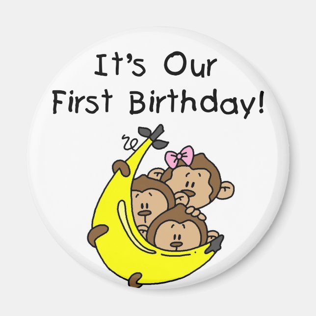 Imán Trillizos primero - Dos niños, un Chica (Frente)